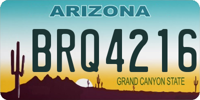 AZ license plate BRQ4216