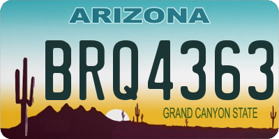 AZ license plate BRQ4363