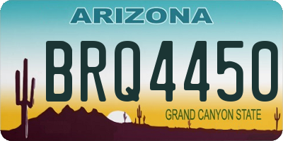 AZ license plate BRQ4450