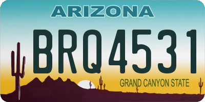 AZ license plate BRQ4531
