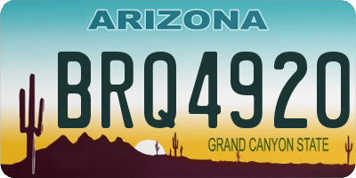 AZ license plate BRQ4920
