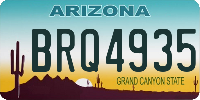 AZ license plate BRQ4935