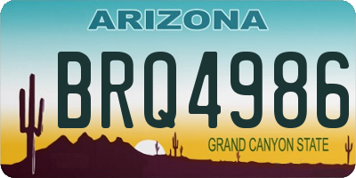 AZ license plate BRQ4986