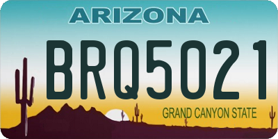 AZ license plate BRQ5021