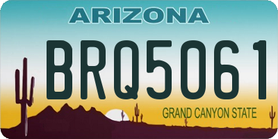 AZ license plate BRQ5061