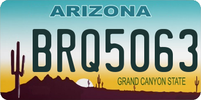 AZ license plate BRQ5063