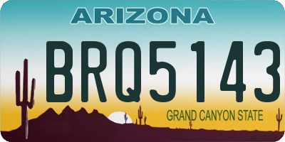 AZ license plate BRQ5143