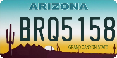 AZ license plate BRQ5158