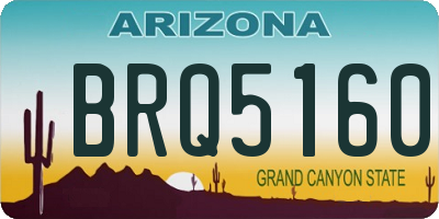 AZ license plate BRQ5160