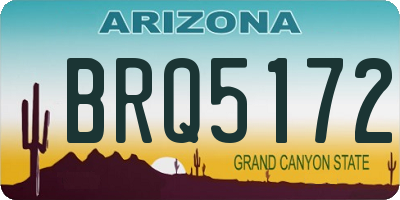 AZ license plate BRQ5172
