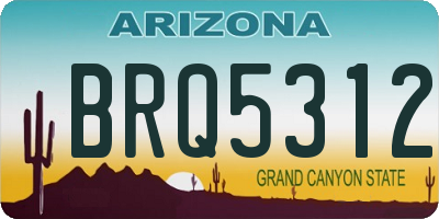 AZ license plate BRQ5312