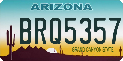 AZ license plate BRQ5357