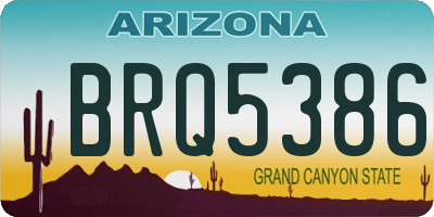 AZ license plate BRQ5386