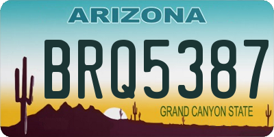 AZ license plate BRQ5387