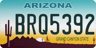 AZ license plate BRQ5392