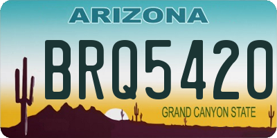 AZ license plate BRQ5420