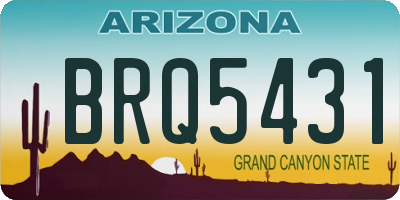 AZ license plate BRQ5431