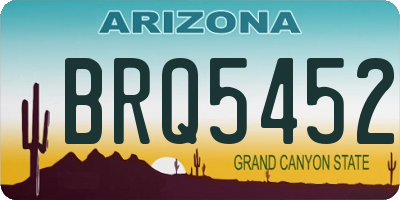 AZ license plate BRQ5452