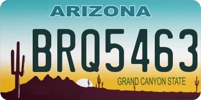 AZ license plate BRQ5463