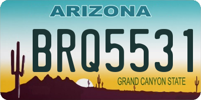 AZ license plate BRQ5531