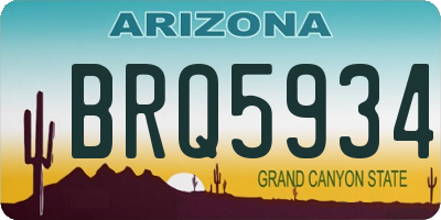 AZ license plate BRQ5934