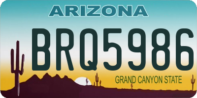 AZ license plate BRQ5986