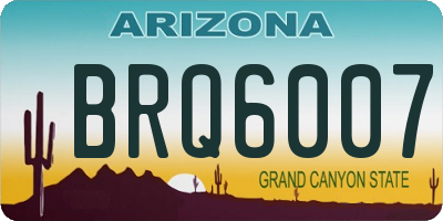 AZ license plate BRQ6007