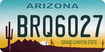 AZ license plate BRQ6027