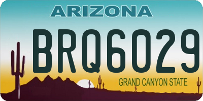 AZ license plate BRQ6029