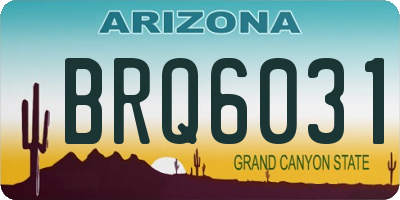AZ license plate BRQ6031