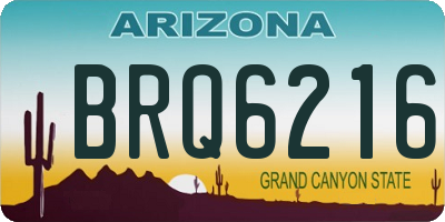 AZ license plate BRQ6216