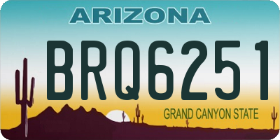 AZ license plate BRQ6251