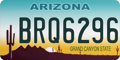 AZ license plate BRQ6296