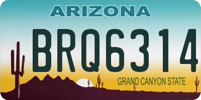 AZ license plate BRQ6314