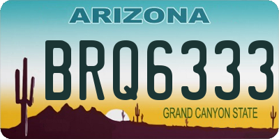 AZ license plate BRQ6333