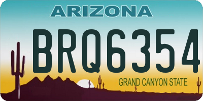 AZ license plate BRQ6354