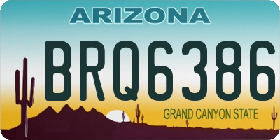 AZ license plate BRQ6386