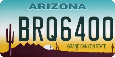 AZ license plate BRQ6400