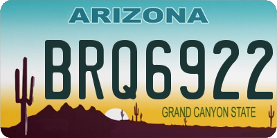 AZ license plate BRQ6922