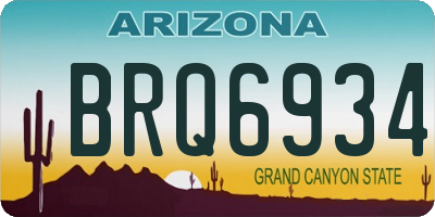 AZ license plate BRQ6934