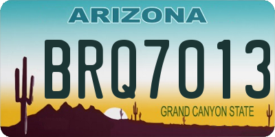 AZ license plate BRQ7013