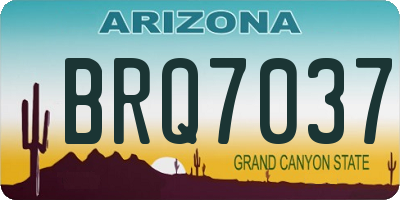 AZ license plate BRQ7037