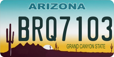 AZ license plate BRQ7103
