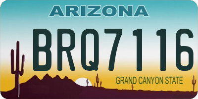 AZ license plate BRQ7116