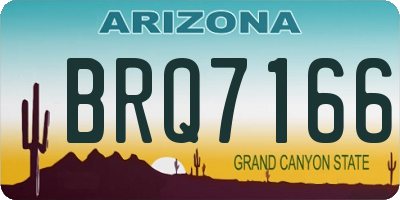 AZ license plate BRQ7166