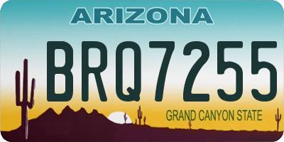 AZ license plate BRQ7255