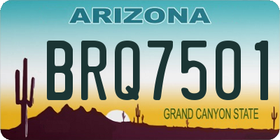 AZ license plate BRQ7501