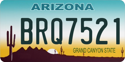 AZ license plate BRQ7521