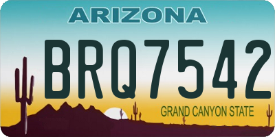 AZ license plate BRQ7542