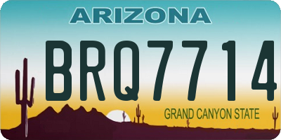 AZ license plate BRQ7714